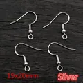 Silver earring hooks 19x20mm with spring and ball for DIY jewelry making 4pcs - 19x20mm (50 Pieces/Pack) / Silver