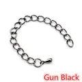 Μεταλλική αλυσίδα επέκτασης 5-7cm σε gun black με κρεμαστό κόσμημα σε σχήμα σταγόνας - Γκρι μεταλλικό