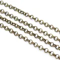 Macro shot of antique bronze un-welded O-chains for DIY jewelry making accessories - Size 2.0 / Antique Bronze