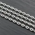 Polished silver cable link chain made of high-gloss stainless steel for DIY jewelry - 3x2mm / Silver