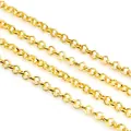 Macro detail of golden O-link chain segments for DIY jewelry making accessories - Size 2.0 / Gold