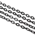 Flat oval link iron chain in matte black finish for DIY jewelry and necklace making - 3x2mm / Black
