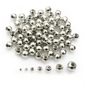 Detail van gepolijste metalen ronde kralen in 7 maten voor DIY-sieraden maken - 2mm (500 Stuks/Verpakking) / Wit K/Zilver