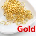 Set di anellini aperti dorati 4-10mm per creazione di gioielli fai-da-te in ciotola - 0.7x6mm (200 Pezzi/Confezione) / Oro
