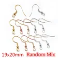 19x20mm mixed color DIY ear hooks in gold and silver finish with S925 stamp - 19x20mm (50 Pieces/Pack) / Random Mixed