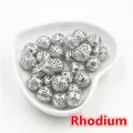Hollow filigree rhodium metal beads in heart ceramic dish for DIY jewelry making - White K/Silver