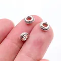 5mm Retro Silber Zwischenperlen für DIY-Schmuckherstellung im Größenvergleich auf Finger - 50 Stück (5mm) / Antiksilber