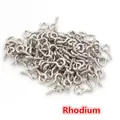 Bulk pack of rhodium plated screw eye pins for DIY jewelry making and pendants - 8x4mm (200 Pieces / 20g) / White K/Silver