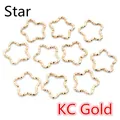 Star shaped KC Gold twisted jump rings for DIY jewelry making accessories 10 pieces - Pentagram / 50 Pieces / KC Gold