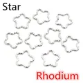50pcs Star shaped twisted open jump rings in rhodium finish for DIY jewelry making - Pentagram / 50 Pieces / White K/Silver