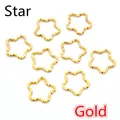 8 pieces of gold plated star shaped twisted open jump rings for DIY jewelry making - Pentagram / 50 Pieces / Gold