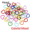 50pcs mixed color heart-shaped twisted jump rings for DIY jewelry accessories - Heart / 50 Pieces / Multicolor