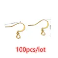 Lot de 100 crochets d'oreilles dorés 19x17mm en acier inoxydable pour création de bijoux - Style Crochet Basique Or (S3-34)