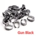 Close-up of gun black pinch bails with textured finish for vintage jewelry making - Gunmetal