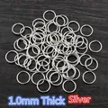 Bulk pack of silver-plated 1.0mm thick metal jump rings for DIY jewelry making - 200 Pieces/Pack (1.0x6mm) / Silver