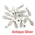 Antique silver shovel alloy pendant connector bails with textured finish for jewelry making - 15x5mm (40 Pieces/Pack) / Antique Silver