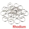 Großpackung rhodinierte Spaltringe aus Metall für Schmuckherstellung und Zubehör - Weiß K/Silber
