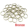 Großpackung flache bronzene Doppel-Spaltringe für DIY-Schmuck und Schlüsselanhänger - Antikbronze
