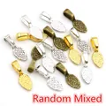 Random mixed metal bail pendants in gold, silver, and bronze finishes for DIY jewelry - Random Mixed