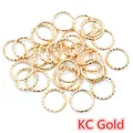 Anellini aperti oro KC testurizzati per creazione gioielli fai da te goffrati - Stile Piccolo / Oro KC