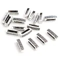 Flat rectangular slider beads with geometric engraving for DIY leather bracelet making - Geometric Triangle Pattern (R2-32) / 20 Pieces Set