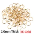DIY jewelry connectors 1.0mm thick jump rings in KC gold plated finish - 200 Pieces/Pack (1.0x6mm) / KC Gold