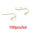 Crochets d'oreilles dorés en acier inoxydable pour bijoux DIY 100pcs 20x12mm - Style Crochet Minimaliste Or (S3-36)