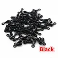 Bulk pack of black alloy teardrop charms for jewelry making and chain ends on white background - 100 Pieces/Pack (10g) / Black
