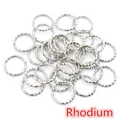 Anellini aperti intrecciati placcati rodio per accessori gioielli fai-da-te - Stile Piccolo / Bianco K/Argento