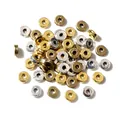 Flat 6x2.5mm metal spacer beads in gold, silver, and bronze for DIY jewelry making - 100 Pieces/Pack (6x2.5mm) / Random Mixed
