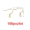 Crochets de boucles d'oreilles dorés en acier inoxydable pour création de bijoux 100pcs - Style Crochet Classique Or (S3-37)