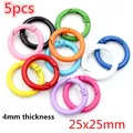 Pack of 5 colorful 25mm metal spring O-rings for DIY bags and keychains - Spring O-Rings (AE1-08) / 5 Pieces/Pack (25x25mm) / Multicolor