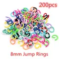 Mixed color 8mm metal jump rings for jewelry making in a 200pcs bulk assortment set - Jump Rings (AE2-19)