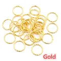 Anellini aperti dorati testurizzati per gioielli DIY con design intrecciato - Oro