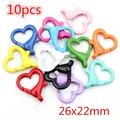 Set of 10 multicolor heart-shaped lobster clasps for DIY jewelry making 26x22mm size - Heart Lobster Clasps (AE1-10)