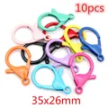 Set of 10 multicolor alloy lobster clasps 35x26mm for DIY keychain jewelry making - Colorful Large Swivel Hooks (AE2-18)
