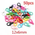 Pack of 50 multi-color 12x6mm lobster clasps for DIY jewelry making and keychains - Colorful Lobster Clasps (AE2-17)