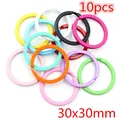 Set of 10 multicolor 30x30mm metal key rings for DIY jewelry and keychain making - Keychain Open Rings (AE1-12)