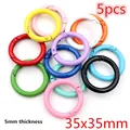 Pack of 5 colorful 35mm round spring snap hooks for bags and keychain accessories - Spring O-Rings (AE1-13)
