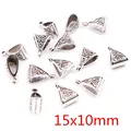 Retro Tibetan silver alloy triangular 15x10mm connector beads for DIY jewelry making - Celtic Knot Triangle Bail (P3-13)