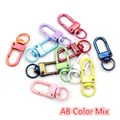 Bunte Karabinerverschlüsse aus Zinklegierung in Bonbonfarben für DIY-Schlüsselanhänger - 33x13mm (2,5g/Stk.) / Perlmutt-Mischfarben