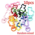Set of 10 colorful cat-shaped metal lobster clasps for DIY keychain making - Colorful Cat Style (AE1-25) / Random Mixed Colors