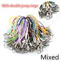Cordones de nailon de colores con anillas de salto dobles para joyería DIY - 100 Piezas/Paquete / Mezclado Con Anillos Dobles