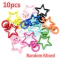Set of 10 random mixed colorful star-shaped lobster clasps for keychain DIY crafts - Colorful Star Style (AE1-27) / Random Mixed Colors