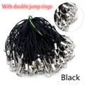 Cordones negros para joyas DIY con anillos dobles para colgantes de móviles - 100 Piezas/Paquete / Negro Con Anillos Dobles