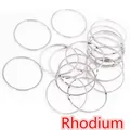 Cerchi per orecchini in rame placcato rodio per la creazione di gioielli fai da te - 8mm (50 Pezzi/Confezione) / Bianco K/Argento