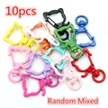 10-piece pack of colorful cat-shaped lobster clasps in random mixed metal finishes - Colorful Cat Head Style (AE1-28) / Random Mixed Colors