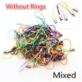 Cordones de nailon de colores para accesorios DIY de teléfono sin anillas - 100 Piezas/Paquete / Cordones de Tubo Recto Mezclados