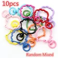 Set of 10 random mixed colors shell-shaped metal swivel lobster clasps for DIY jewelry - Colorful Shell Style (AE1-29) / Random Mixed Colors