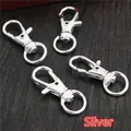 Set of four silver zinc alloy swivel lobster clasps for DIY bags and keychains - Large / Silver